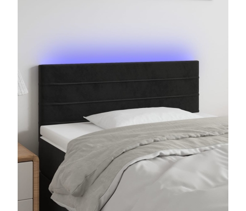 vidaXL Cabecero con LED de terciopelo negro 90x5x78/88 cm