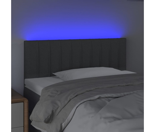 Cabecero con LED de tela gris oscuro 80x5x78/88 cm