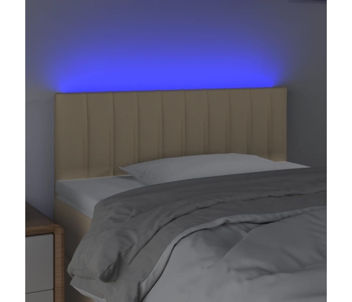 Cabecero con LED de tela color crema 80x5x78/88 cm