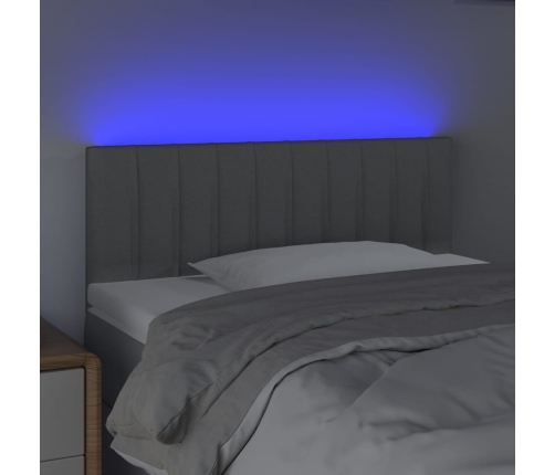 Cabecero con LED de tela gris claro 90x5x78/88 cm