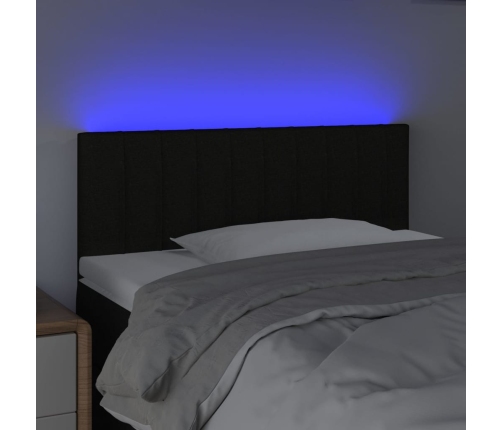 Cabecero con LED de tela negro 90x5x78/88 cm