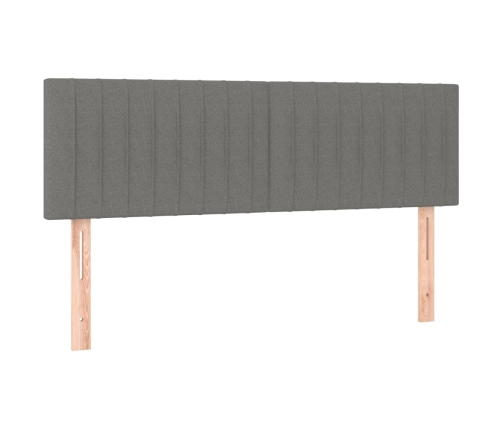 Cabecero con LED de tela gris oscuro 144x5x78/88 cm