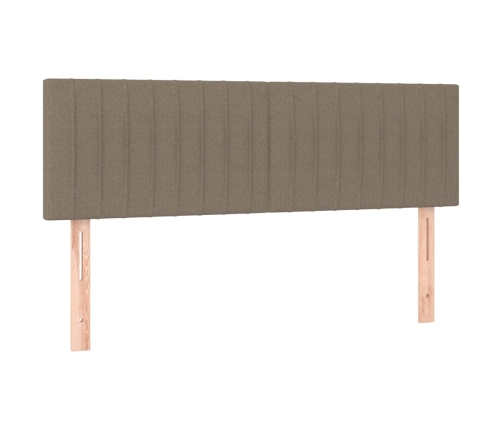 Cabecero con LED de tela gris taupe 144x5x78/88 cm