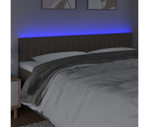 vidaXL Cabecero con LED de tela gris taupe 180x5x78/88 cm