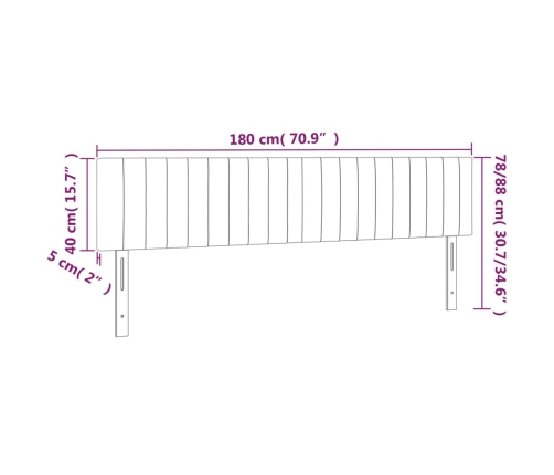 vidaXL Cabecero con LED de tela gris taupe 180x5x78/88 cm