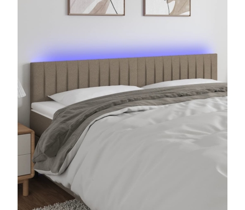 vidaXL Cabecero con LED de tela gris taupe 180x5x78/88 cm