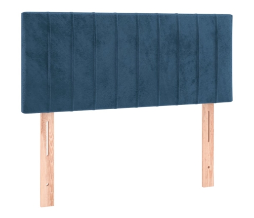 Cabecero con LED de terciopelo azul oscuro 80x5x78/88 cm