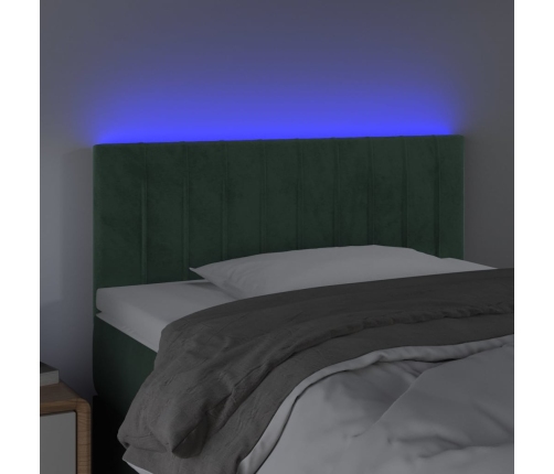 vidaXL Cabecero con LED de terciopelo verde oscuro 90x5x78/88 cm