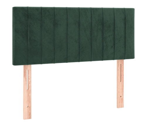 vidaXL Cabecero con LED de terciopelo verde oscuro 90x5x78/88 cm