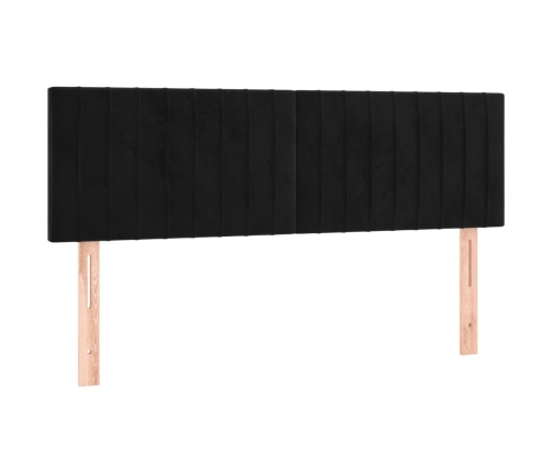 Cabecero con LED de terciopelo negro 144x5x78/88 cm