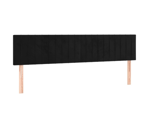 vidaXL Cabecero con LED de terciopelo negro 160x5x78/88 cm