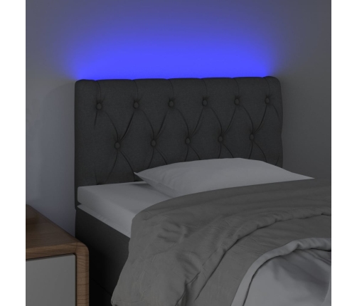 Cabecero con LED de tela gris claro 80x7x78/88 cm