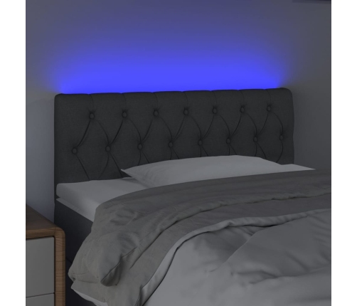 vidaXL Cabecero con LED de tela gris oscuro 100x7x78/88 cm