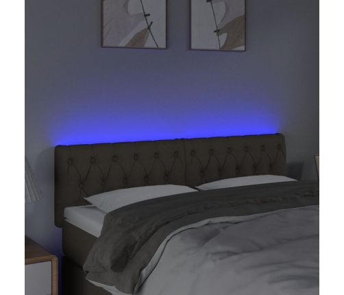 Cabecero con LED de tela gris taupe 160x7x78/88 cm