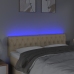 Cabecero con LED de tela color crema 160x7x78/88 cm