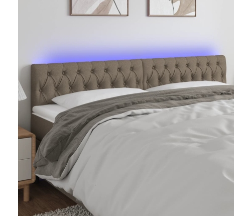 Cabecero con LED de tela gris taupe 180x7x78/88 cm