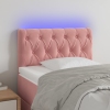 Cabecero con LED de terciopelo rosa 80x7x78/88 cm