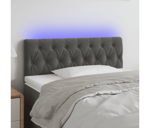 Cabecero con LED de terciopelo gris oscuro 90x7x78/88 cm