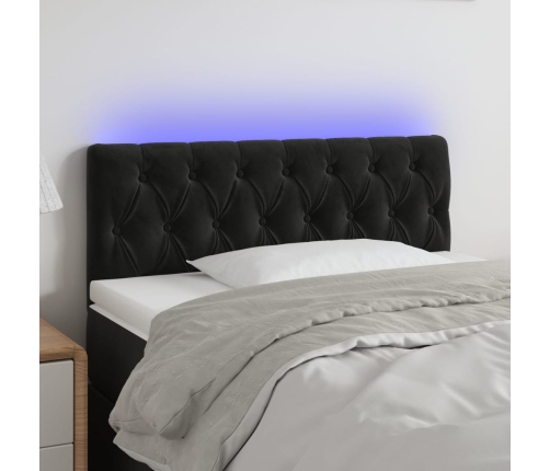 vidaXL Cabecero con LED de terciopelo negro 90x7x78/88 cm