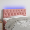 Cabecero con LED de terciopelo rosa 90x7x78/88 cm