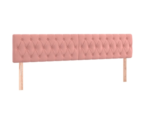 Cabecero con LED de terciopelo rosa 180x7x78/88 cm