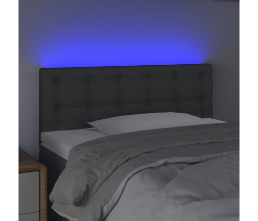 Cabecero con LED de tela gris oscuro 80x5x78/88 cm