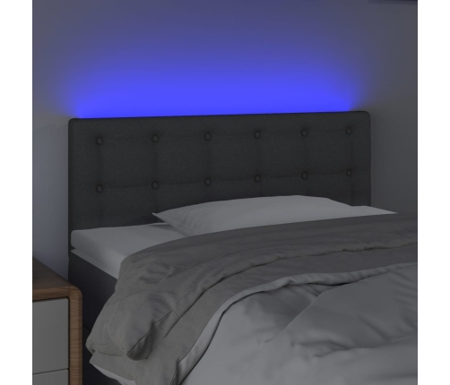 vidaXL Cabecero con LED de tela gris oscuro 90x5x78/88 cm