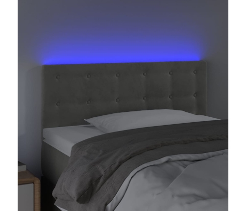 vidaXL Cabecero con LED de terciopelo gris claro 80x5x78/88 cm