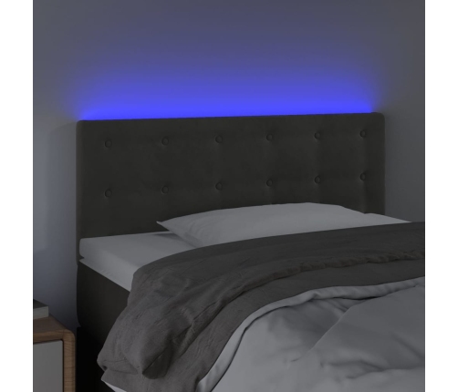 Cabecero con LED de terciopelo gris oscuro 80x5x78/88 cm