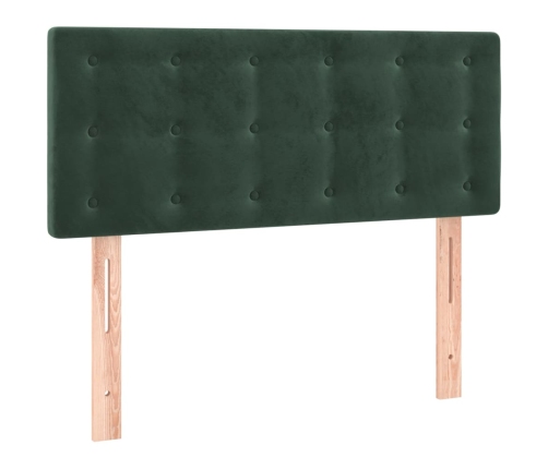 Cabecero con LED de terciopelo verde oscuro 80x5x78/88 cm