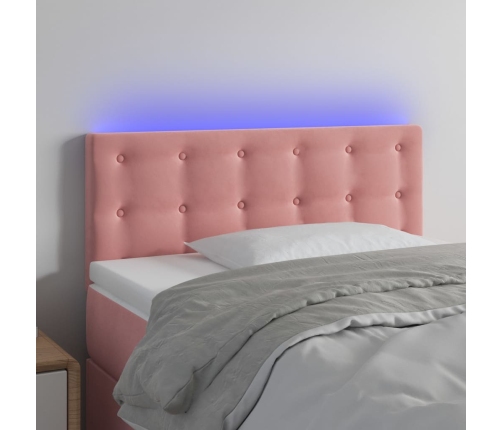 vidaXL Cabecero con LED de terciopelo rosa 80x5x78/88 cm