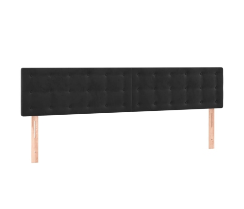 Cabecero con LED de terciopelo negro 160x5x78/88 cm