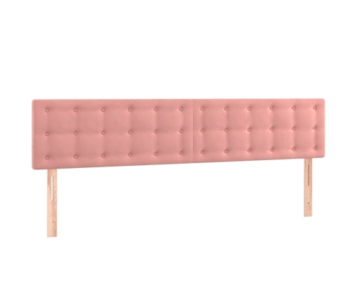 vidaXL Cabecero con LED de terciopelo rosa 160x5x78/88 cm