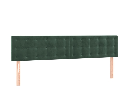 Cabecero con LED de terciopelo verde oscuro 180x5x78/88 cm