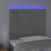 Cabecero con luces LED terciopelo gris claro 90x5x118/128 cm