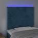 vidaXL Cabecero con luces LED terciopelo azul oscuro 80x5x118/128 cm