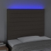 Cabecero con luces LED tela gris taupe 80x5x118/128 cm