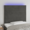 Cabecero con luces LED terciopelo gris oscuro 80x5x118/128 cm