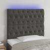 vidaXL Cabecero con luces LED terciopelo gris oscuro 100x7x118/128 cm