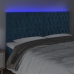 Cabecero con luces LED terciopelo azul oscuro 180x7x118/128 cm