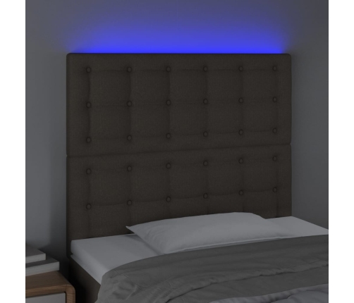 Cabecero con luces LED tela gris taupe 80x5x118/128 cm