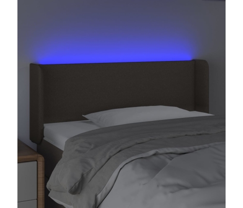 Cabecero con LED de tela gris taupe 83x16x78/88 cm