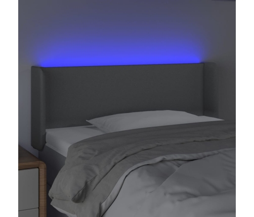 Cabecero con LED de tela gris claro 93x16x78/88 cm