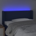 Cabecero con LED de tela azul 93x16x78/88 cm