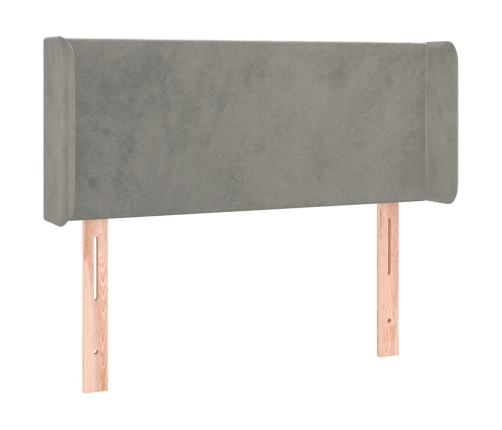 Cabecero con LED de terciopelo gris claro 83x16x78/88 cm