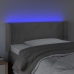 Cabecero con LED de terciopelo gris claro 83x16x78/88 cm