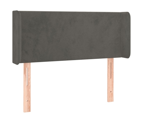 Cabecero con LED de terciopelo gris oscuro 83x16x78/88 cm