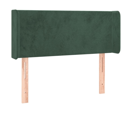 Cabecero con LED de terciopelo verde oscuro 83x16x78/88 cm