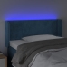 Cabecero con LED de terciopelo azul oscuro 83x16x78/88 cm