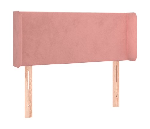 Cabecero con LED de terciopelo rosa 83x16x78/88 cm